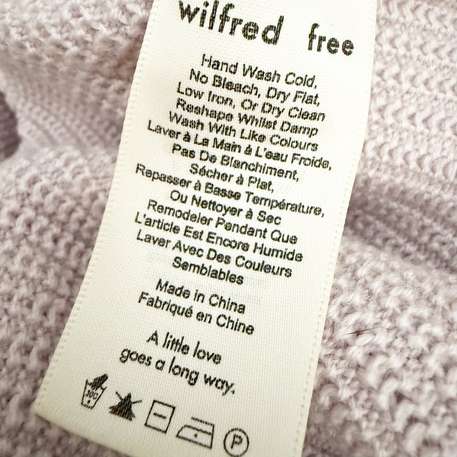 Wilfred Free X Aritzia | Lolan Sweater Cropped 100% Merino Wool Lavender | Small — image 7 of 8